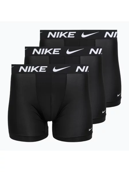 Boxeri pentru bărbați Nike Boxer Brief Long Black / Black negru