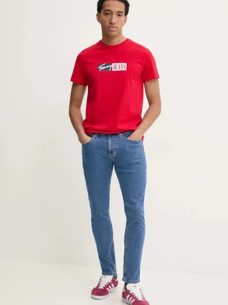Zwężane dżinsy Tommy Jeans zwężany niebieski