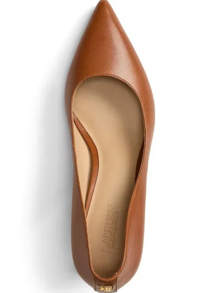 Lauren Ralph Lauren Кожени обувки с тънък Adrienne кафяво