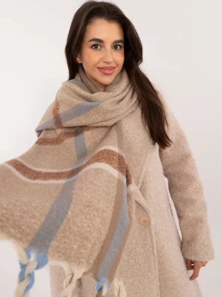 Fular Fashionhunters cu franjuri bej