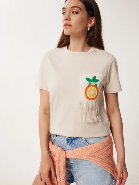 Happiness İstanbul Tricou galben / piatră gri