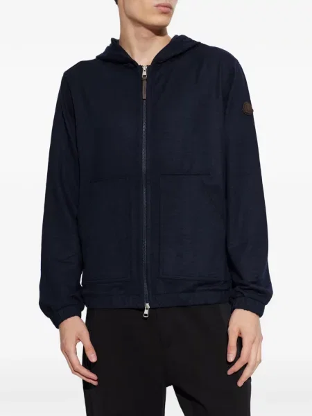 Hanorac cu glugă Moncler cu autograf albastru