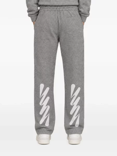 Τρέξιμο παντελόνι Off-white με σχέδιο με κορδόνι λευκό