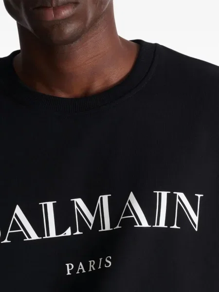 Hanorac Balmain cu imagine negru