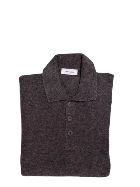 Gulerat tricou polo Gran Sasso gri