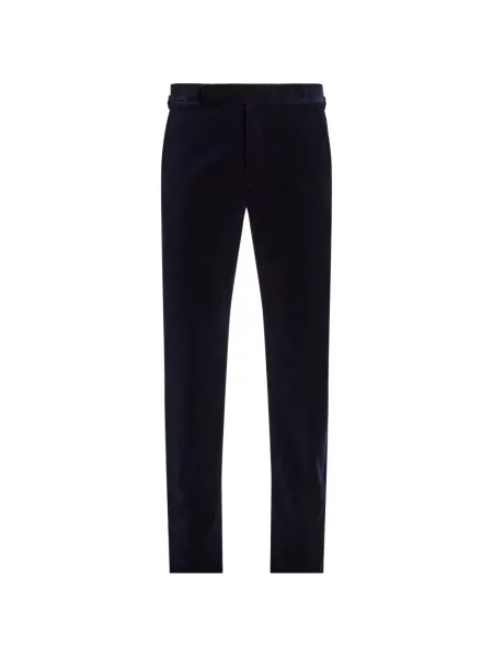 Pantaloni Ralph Lauren Purple Label de catifea albastru
