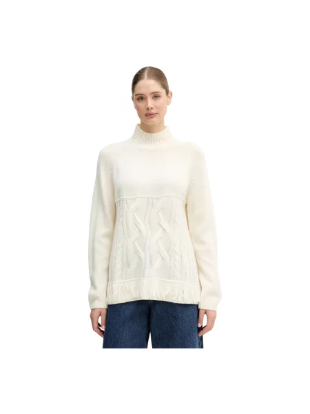 Sweter z golfem Benetton beżowy