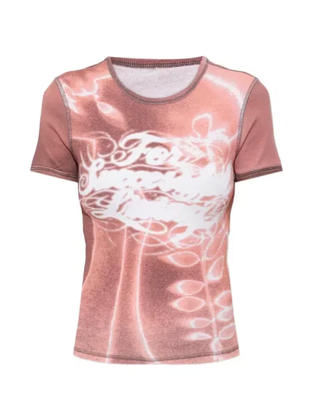 Tricou Diesel tricotate cu imagine roz