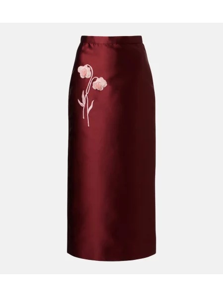 Fustă Erdem din satin cu model floral
