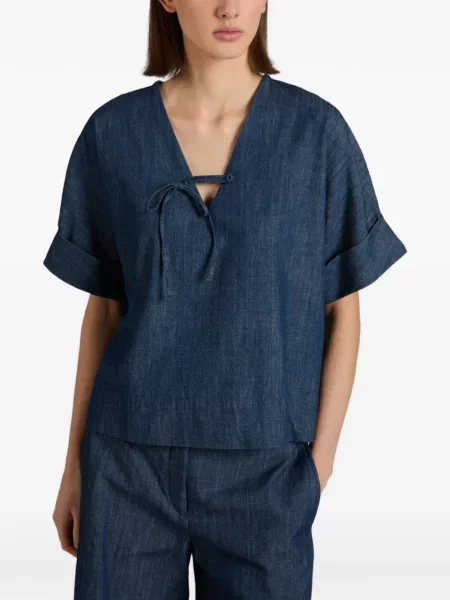 Tricou Glanshirt cu legături albastru