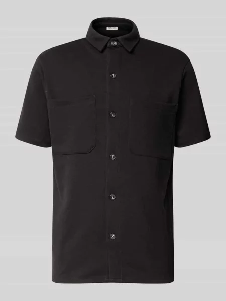 Kurtka koszulowa o kroju regular fit z lekko fakturowanym wzorem model ‘NEWKODYL’ Only & Sons czarna