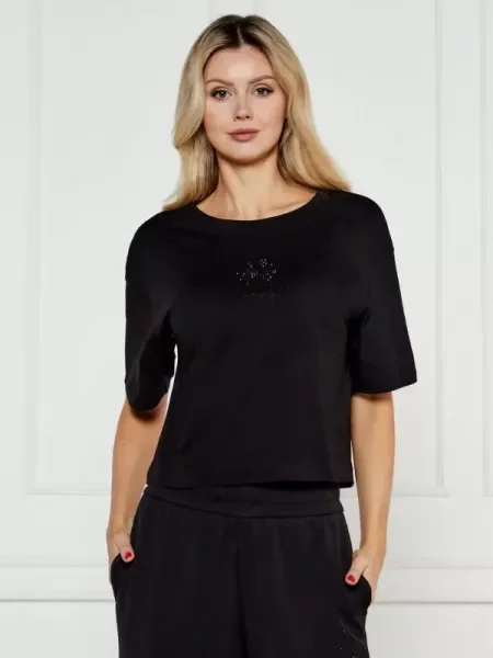 Armani Exchange Tricou | Cropped Fit negru