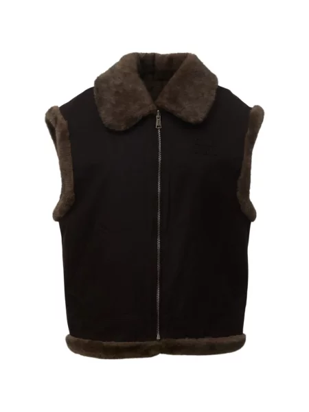 Vestă Mc2 Saint Barth din piele de oaie negru