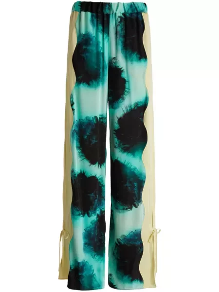 Spodnie Del Core z nadrukiem zielone