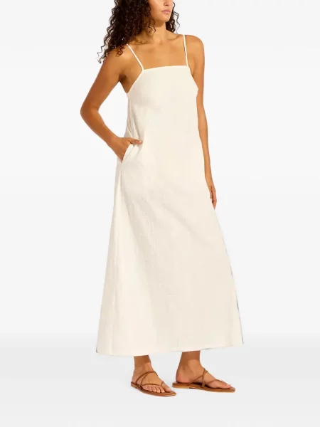 Rochie maxi Seafolly cu bretele alb