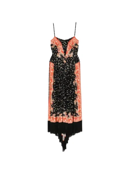 Rochie Rabanne cu model floral cu imagine negru