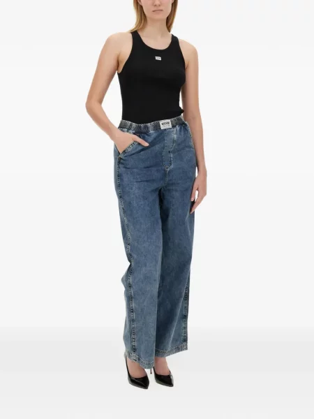 Široké džínsy Moschino Jeans modrá