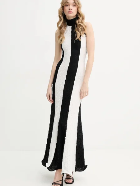 MSGM rochie maxi evazati negru