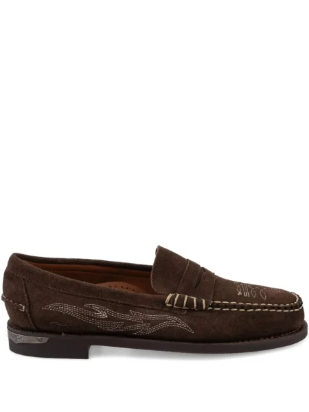 Pantofi loafer Sebago cu broderie maro