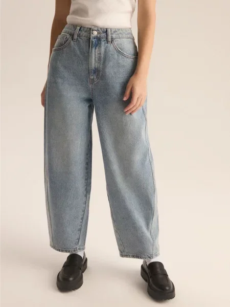 Широкі джинси DIVERSE Carrot Ii бавовна/віскоза блакитний