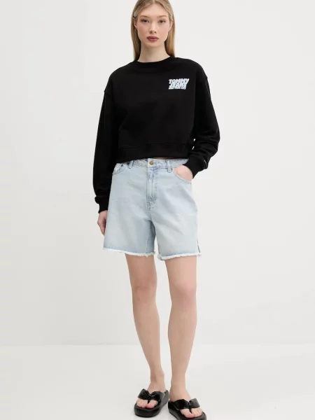 Однотонные джинсовые шорты Karl Kani с высокой посадкой