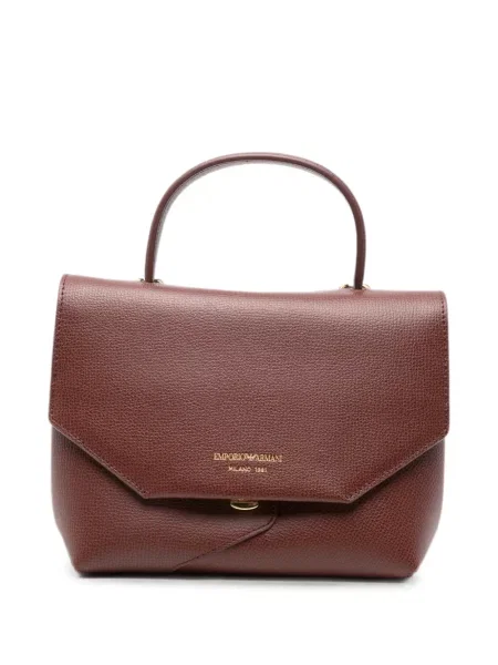 Geantă shopper Emporio Armani din piele maro