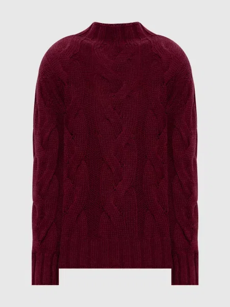 Светр з вовною у візерунок Max & Co бордовий