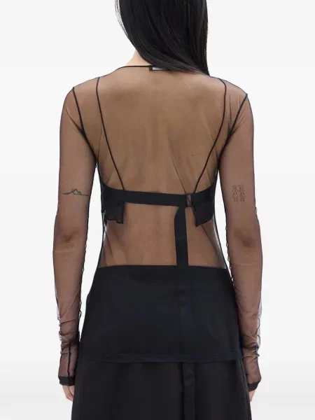 Tricou Ann Demeulemeester din tul negru