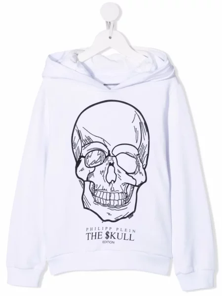 Bluza z kapturem dziecięca Philipp Plein biała
