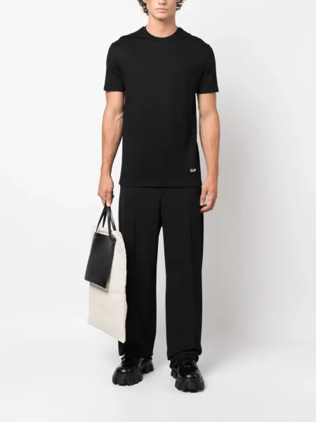 Megztas marškinėliai Jil Sander juoda