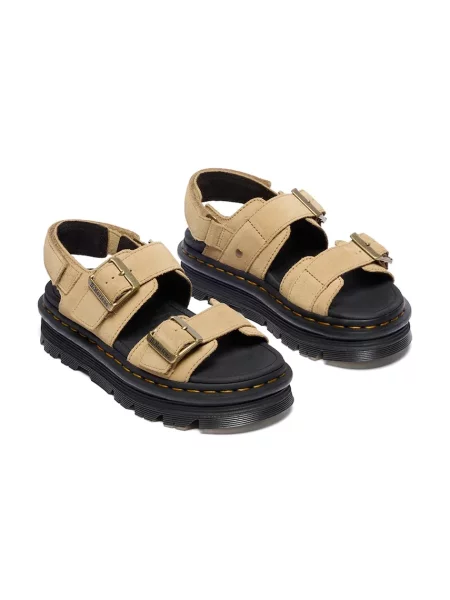 Pantofi Dr. Martens din piele de căprioară cu platformă bej