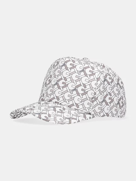 Шапка с козирка Guess DEVA с десен бежово