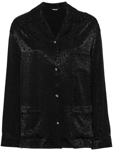 Cămașă Just Cavalli din jacard negru