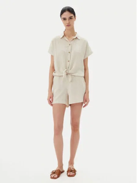 Vero Moda Šortky z materiálu Thea béžová