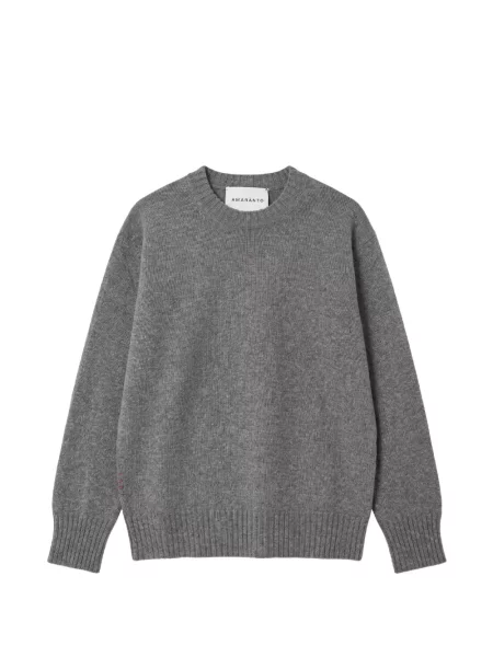 Pulover Amaranto cu broderie cu decolteu rotund gri