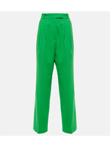 Pantaloni The Frankie Shop cu talie înaltă verde