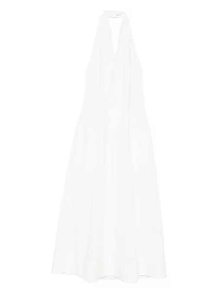 Rochie midi St. Agni până la genunchi de costum alb