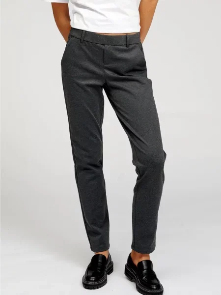 TEESHOPPEN Pantaloni eleganți metalic gri