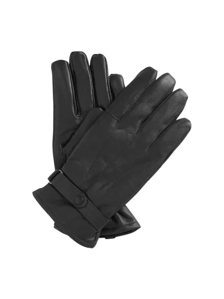 Rękawiczki Barbour skórzane czarne