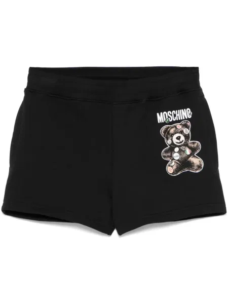 Pantaloni scurți Moschino cu imagine alergare teddy negru