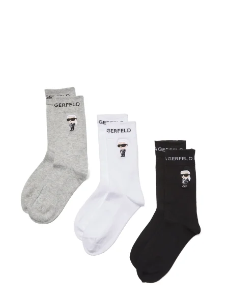 Karl Lagerfeld Șosete gri / negru alb