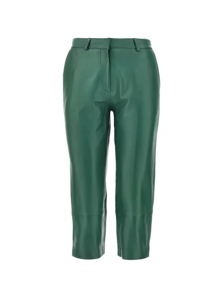 Pantaloni The Frankie Shop din piele verde