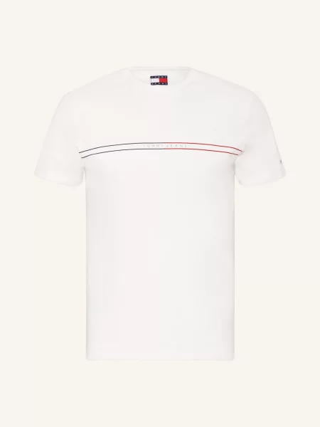 Krótka koszulka Tommy Jeans z krótkim rękawem biała