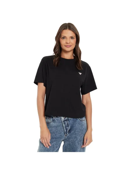 Guess Jeans Tričko Boxy Fit čierna