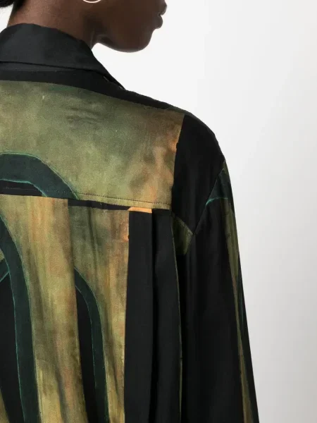 Cămașă Louisa Ballou cu imprimeu abstract galben