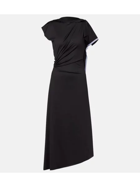Rochie midi Victoria Beckham drapată până la genunchi de costum negru