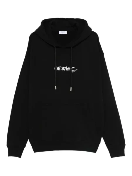 Haftowana bluza z kapturem Off-white biała