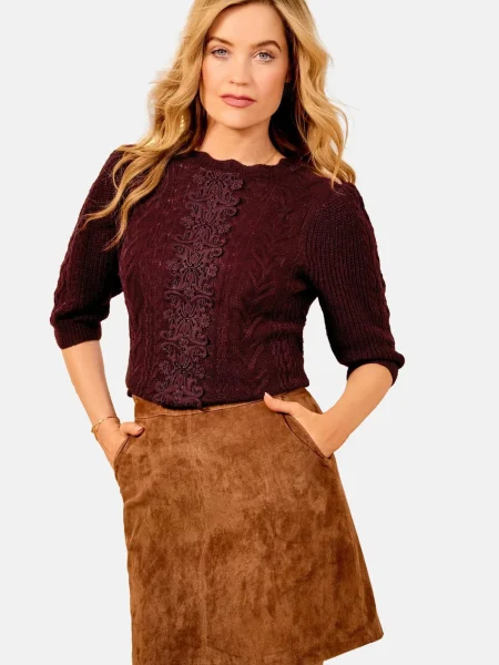 Love & roses Pulover burgundy roșu