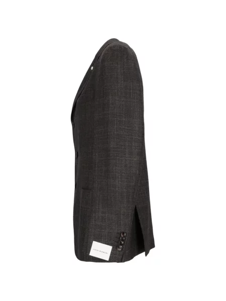 Sacou Luigi Bianchi cu model herringbone gri