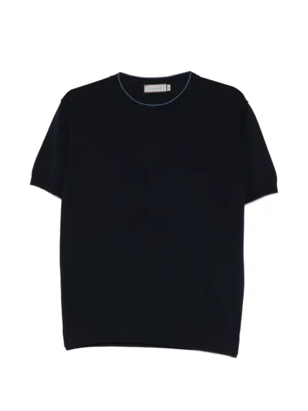Tricou Canali cu decolteu rotund albastru